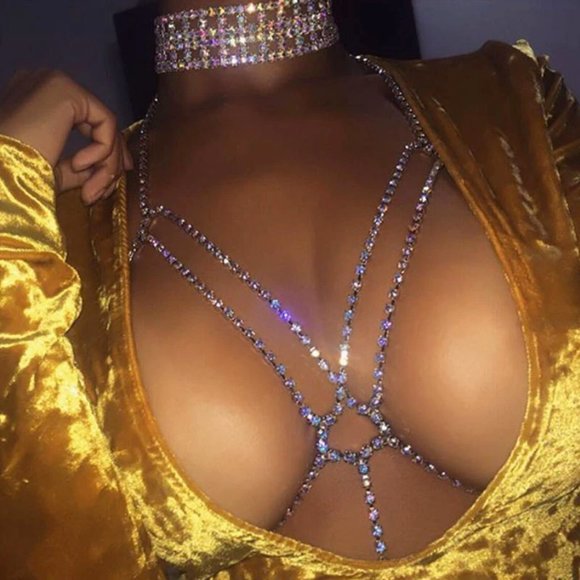 Jewelry - New Sexy Crystal Bra Chain Necklace